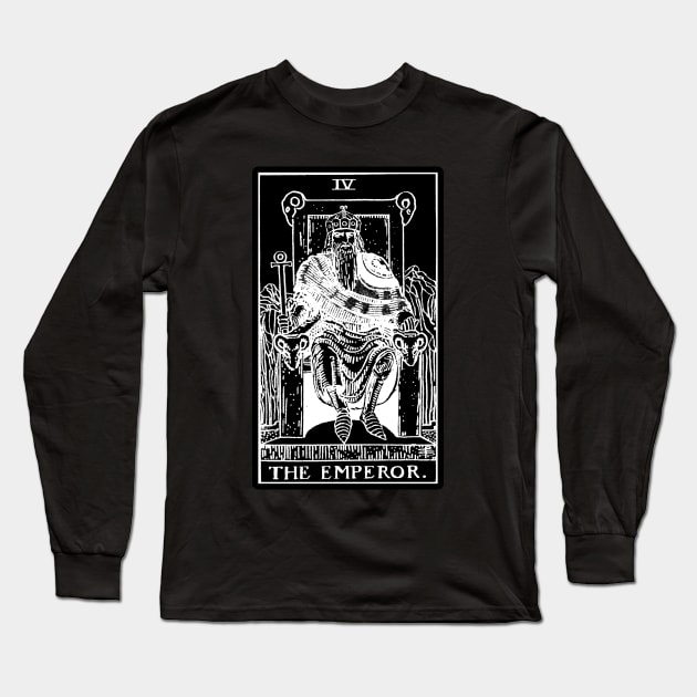 IV. The Emperor Tarot Card | Obsidian and Pearl Long Sleeve T-Shirt by wildtribe